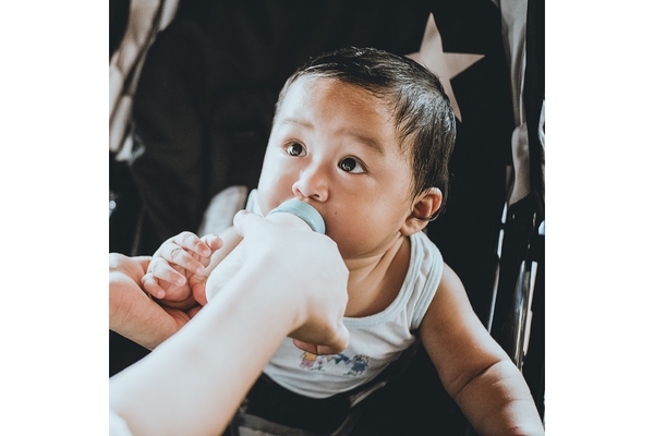 Baby drinking milk.